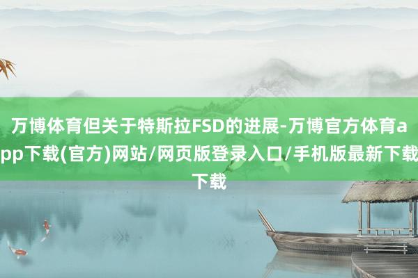 万博体育但关于特斯拉FSD的进展-万博官方体育app下载(官方)网站/网页版登录入口/手机版最新下载