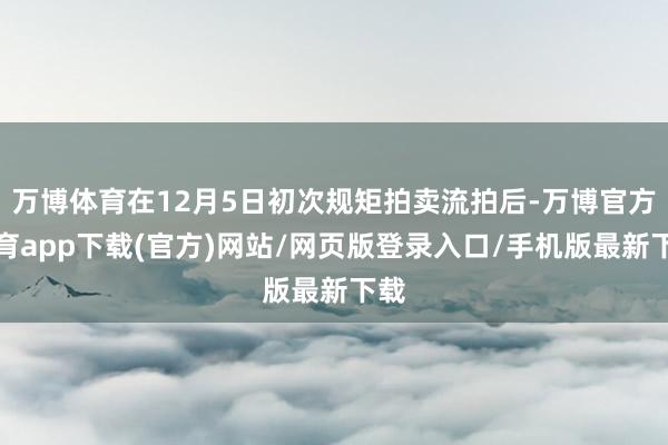 万博体育在12月5日初次规矩拍卖流拍后-万博官方体育app下载(官方)网站/网页版登录入口/手机版最新下载