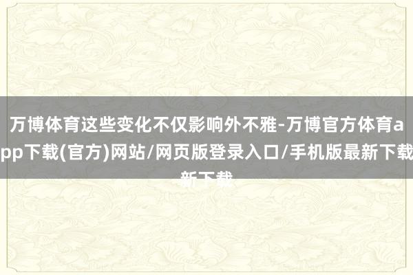 万博体育这些变化不仅影响外不雅-万博官方体育app下载(官方)网站/网页版登录入口/手机版最新下载