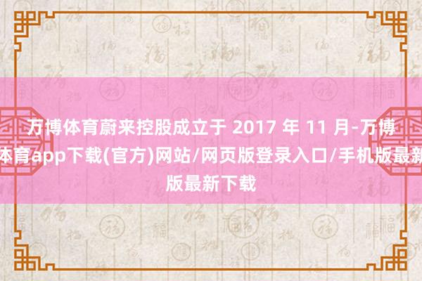 万博体育蔚来控股成立于 2017 年 11 月-万博官方体育app下载(官方)网站/网页版登录入口/手机版最新下载