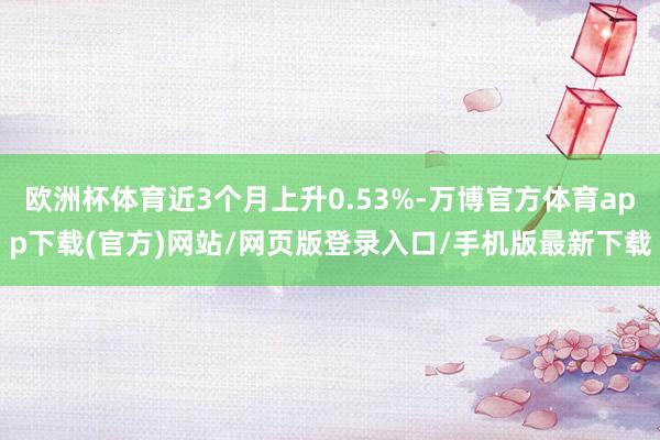 欧洲杯体育近3个月上升0.53%-万博官方体育app下载(官方)网站/网页版登录入口/手机版最新下载