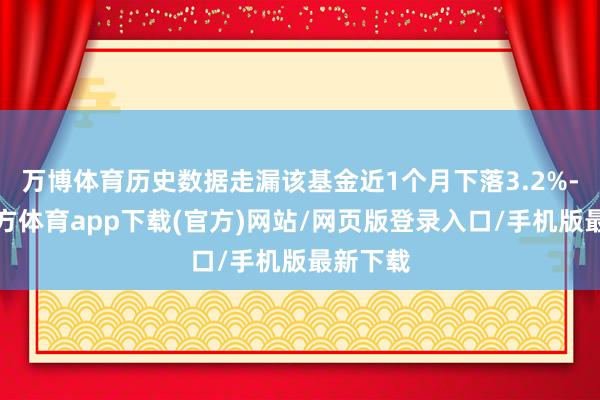 万博体育历史数据走漏该基金近1个月下落3.2%-万博官方体育app下载(官方)网站/网页版登录入口/手机版最新下载