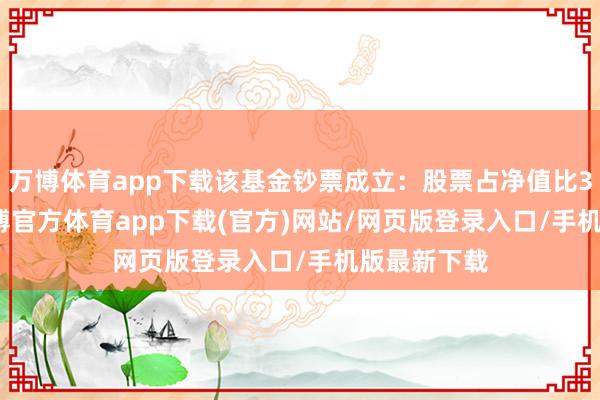 万博体育app下载该基金钞票成立：股票占净值比38.25%-万博官方体育app下载(官方)网站/网页版登录入口/手机版最新下载
