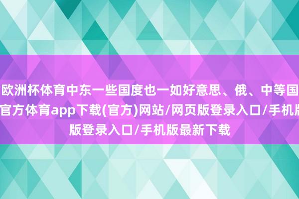 欧洲杯体育中东一些国度也一如好意思、俄、中等国一般-万博官方体育app下载(官方)网站/网页版登录入口/手机版最新下载