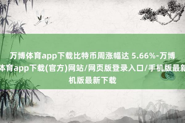 万博体育app下载比特币周涨幅达 5.66%-万博官方体育app下载(官方)网站/网页版登录入口/手机版最新下载