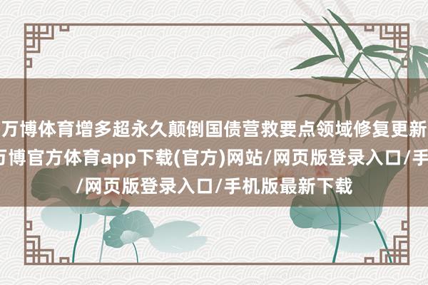 万博体育增多超永久颠倒国债营救要点领域修复更新的资金范围-万博官方体育app下载(官方)网站/网页版登录入口/手机版最新下载