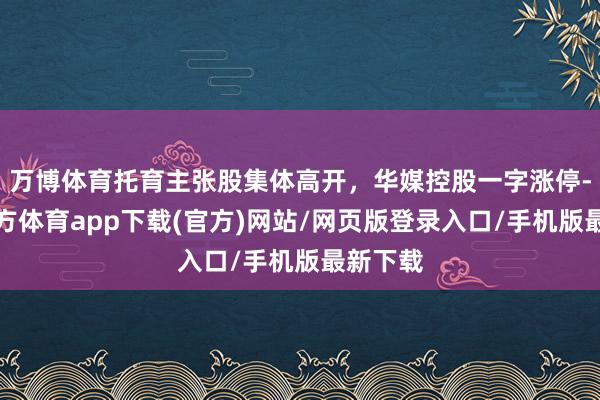 万博体育托育主张股集体高开，华媒控股一字涨停-万博官方体育app下载(官方)网站/网页版登录入口/手机版最新下载