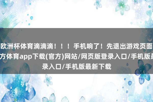 欧洲杯体育滴滴滴！！！手机响了！先退出游戏页面-万博官方体育app下载(官方)网站/网页版登录入口/手机版最新下载