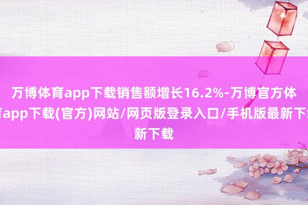 万博体育app下载销售额增长16.2%-万博官方体育app下载(官方)网站/网页版登录入口/手机版最新下载