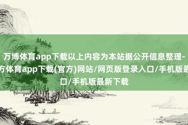 万博体育app下载以上内容为本站据公开信息整理-万博官方体育app下载(官方)网站/网页版登录入口/手机版最新下载