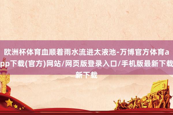 欧洲杯体育血顺着雨水流进太液池-万博官方体育app下载(官方)网站/网页版登录入口/手机版最新下载