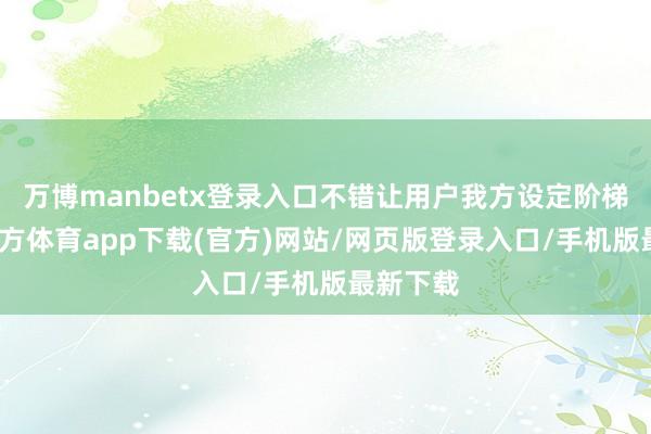 万博manbetx登录入口不错让用户我方设定阶梯-万博官方体育app下载(官方)网站/网页版登录入口/手机版最新下载