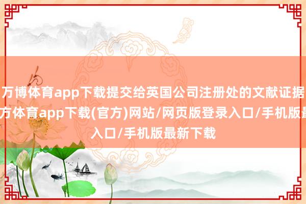 万博体育app下载提交给英国公司注册处的文献证据-万博官方体育app下载(官方)网站/网页版登录入口/手机版最新下载