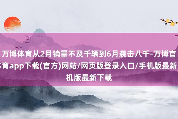 万博体育从2月销量不及千辆到6月袭击八千-万博官方体育app下载(官方)网站/网页版登录入口/手机版最新下载