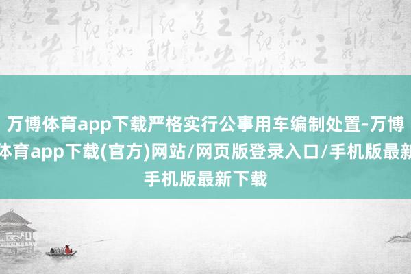 万博体育app下载严格实行公事用车编制处置-万博官方体育app下载(官方)网站/网页版登录入口/手机版最新下载