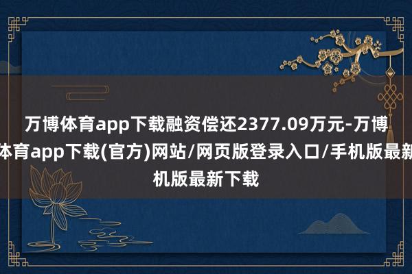 万博体育app下载融资偿还2377.09万元-万博官方体育app下载(官方)网站/网页版登录入口/手机版最新下载