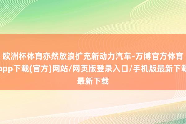 欧洲杯体育亦然放浪扩充新动力汽车-万博官方体育app下载(官方)网站/网页版登录入口/手机版最新下载