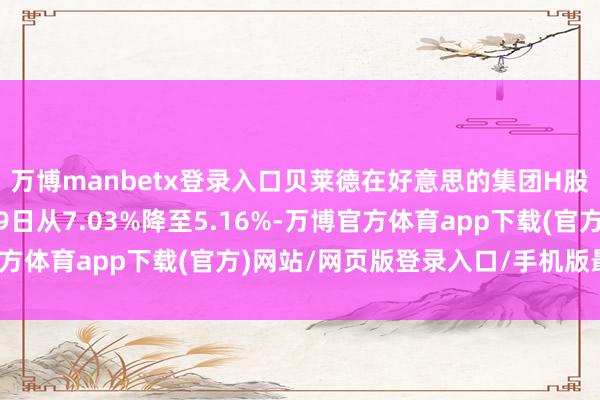 万博manbetx登录入口贝莱德在好意思的集团H股的握股比例于12月29日从7.03%降至5.16%-万博官方体育app下载(官方)网站/网页版登录入口/手机版最新下载