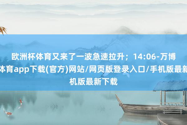 欧洲杯体育又来了一波急速拉升; 14:06-万博官方体育app下载(官方)网站/网页版登录入口/手机版最新下载