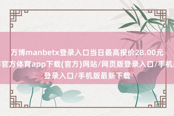 万博manbetx登录入口当日最高报价28.00元/公斤-万博官方体育app下载(官方)网站/网页版登录入口/手机版最新下载
