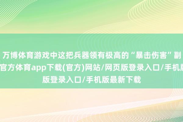 万博体育游戏中这把兵器领有极高的“暴击伤害”副词条-万博官方体育app下载(官方)网站/网页版登录入口/手机版最新下载